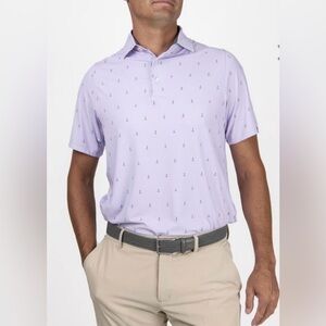 NWT Kjus Men's Golfer Polo S/S wisteria/Atlanta lavender size 48/ small